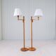 Sculptural modern floor lamps in pine, Yngve Ekström Sweden 1970s