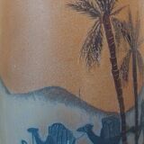 Large Muller vase "in the desert" rare piece signed 40 x 15 cm art deco - collectors