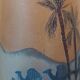 Large Muller vase "in the desert" rare piece signed 40 x 15 cm art deco - collectors