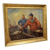 Pierre verbeke : tableau vers 1930 huile sur toile grand format