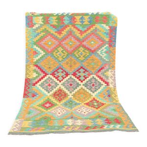 Tapis kilim afghan coloré orange