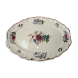 Big flat oval earthenware Sarreguemines Agreste