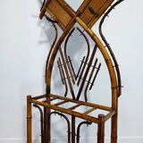 Bamboo coat rack with umbrella stand