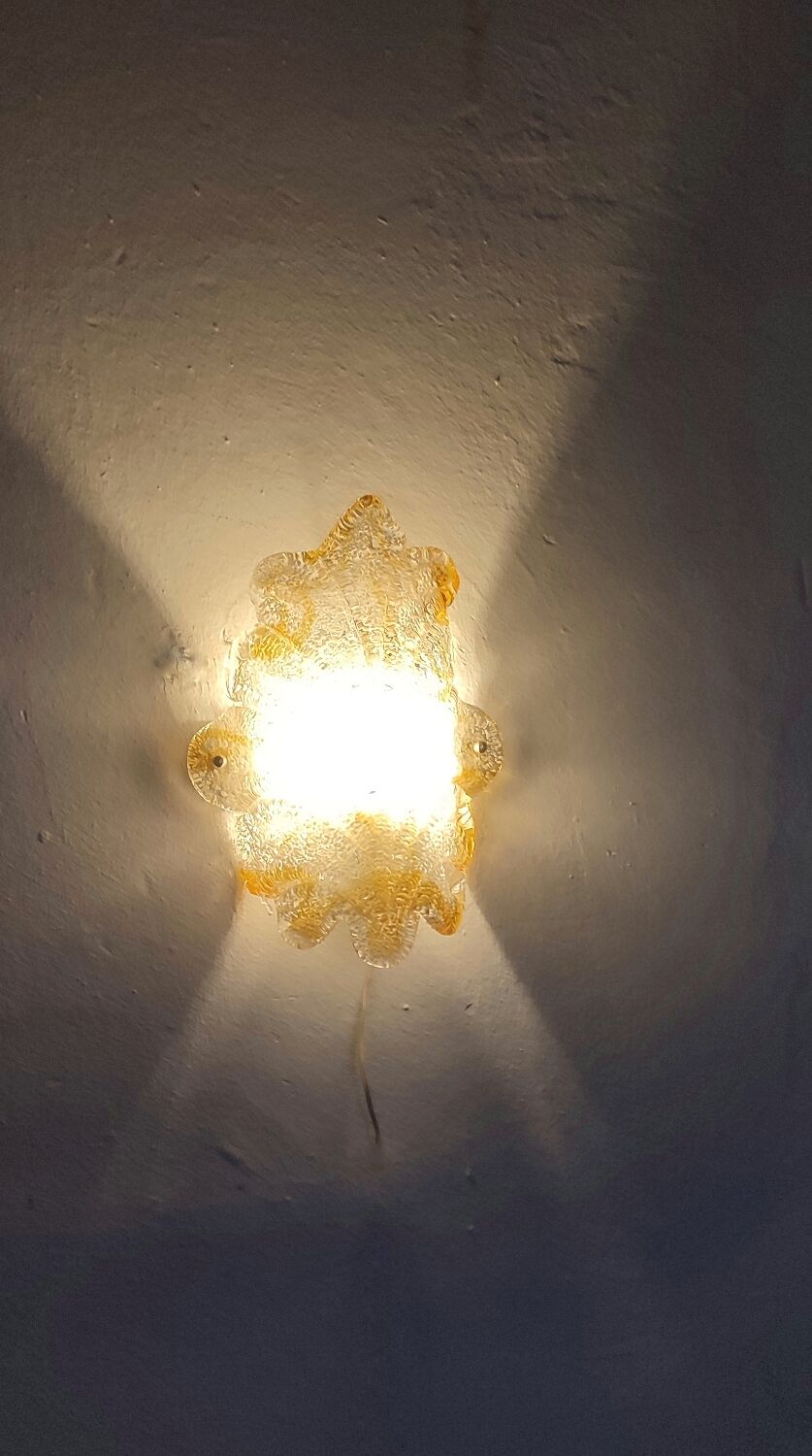 Murano glass wall light. Italy, 1960s.