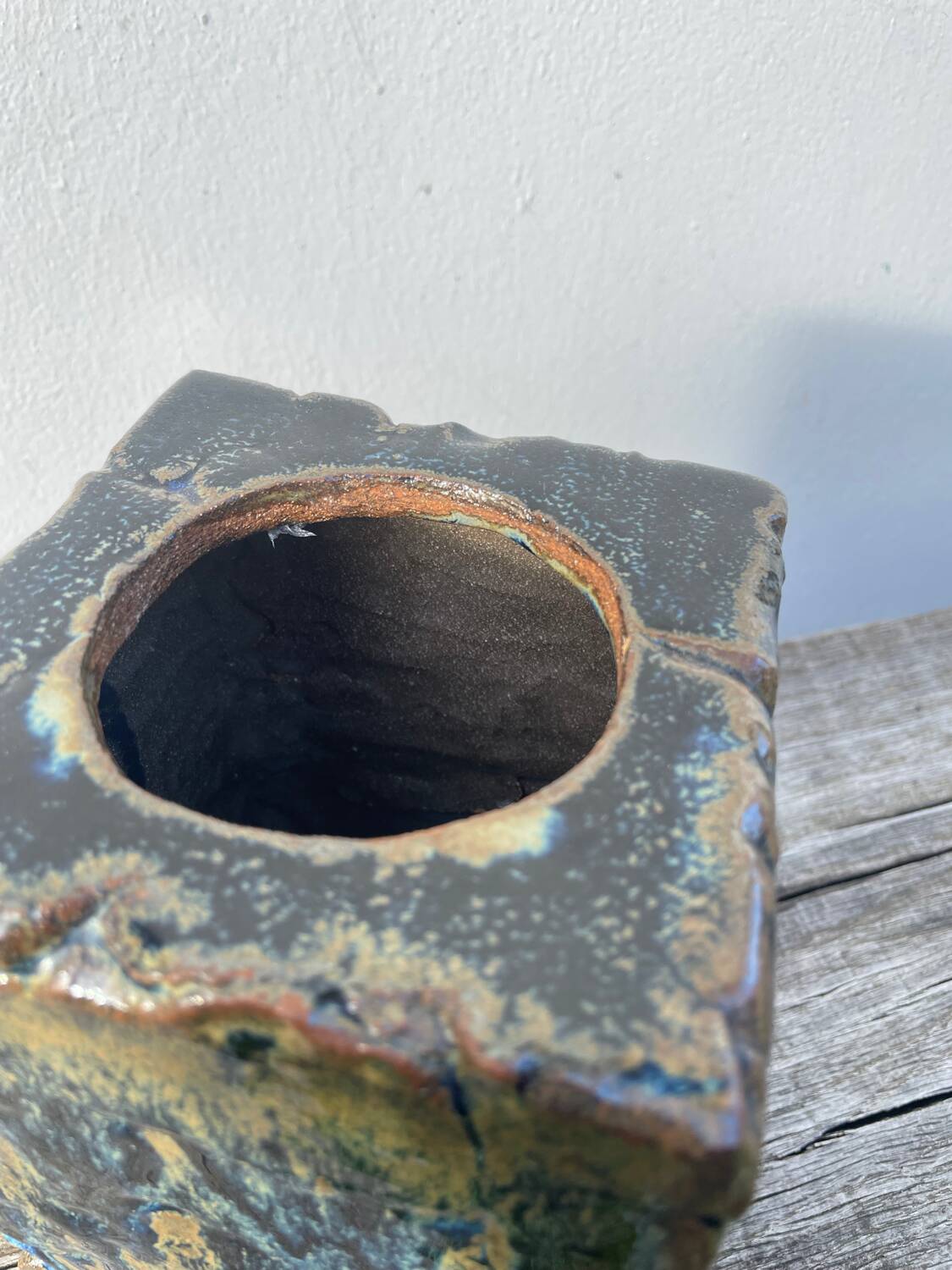 Glazed stoneware potter's vase