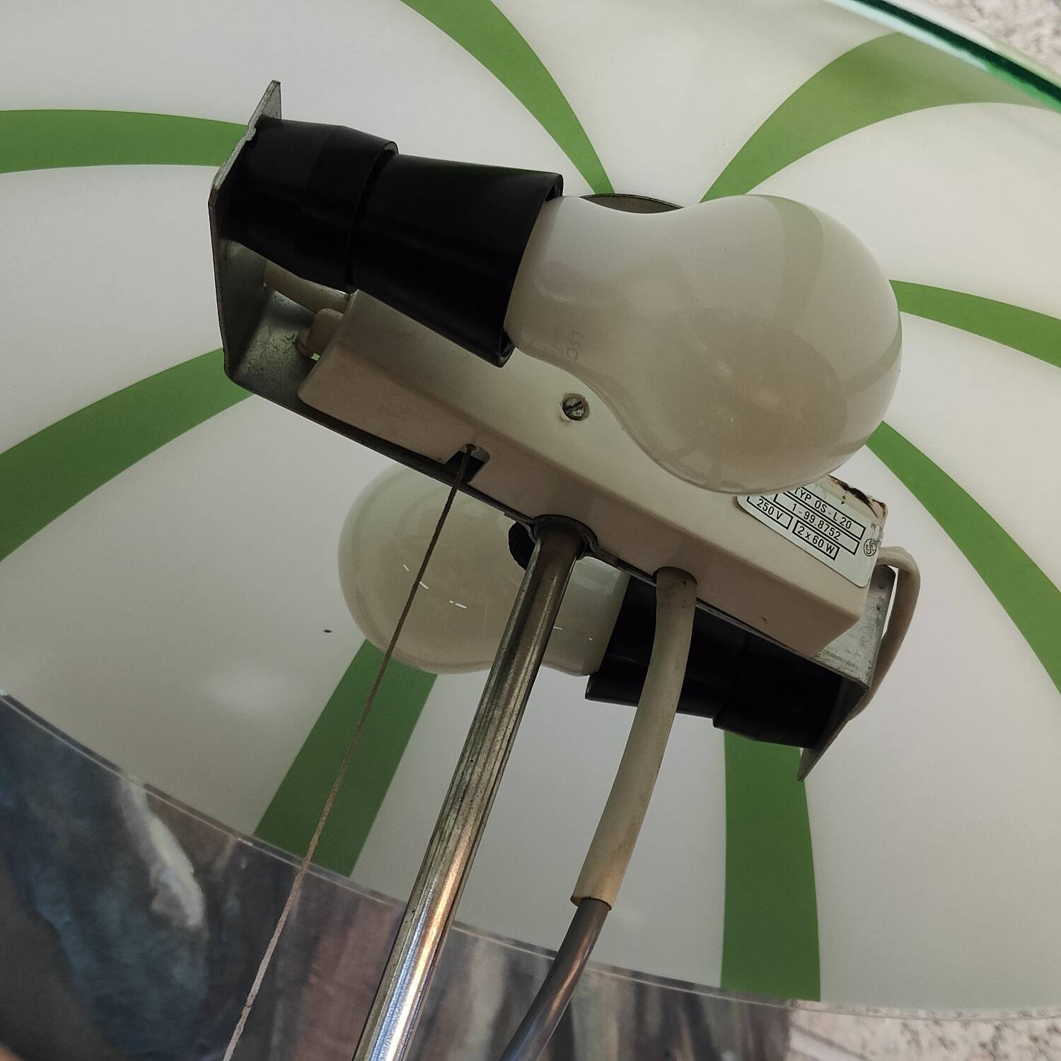 Pair of opaline lamp Space age Czech 1970