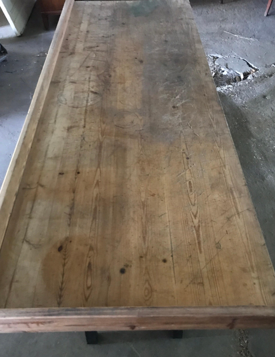 Antique Hungarian Primitive Kitchen Butchers Block Work Bench, circa 1900s