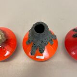 Set of 3 Original 1970 Ceramic Studio Pottery Vase by Roth Ceramics, Germany