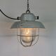 Grey Industrial Aluminium Cage Pendant Lamp with Frosted Glass, 1970s