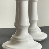 Antique White Ceramic Candlesticks