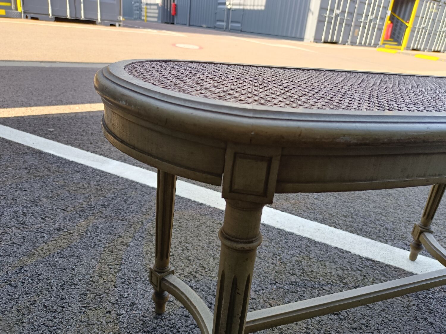 Old piano bench cannée style louis xvi