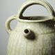 Green ash-glazed stoneware casserole from Puisaye, late 19th to early 20th century.