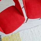 4 Louis Paolozzi red chairs
