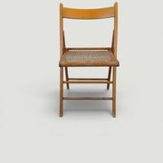 Vintage folding chair with caning.