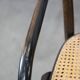 Lot de 4 chaises de salle à manger/bistro au design vintage en bois avec sièges tissés