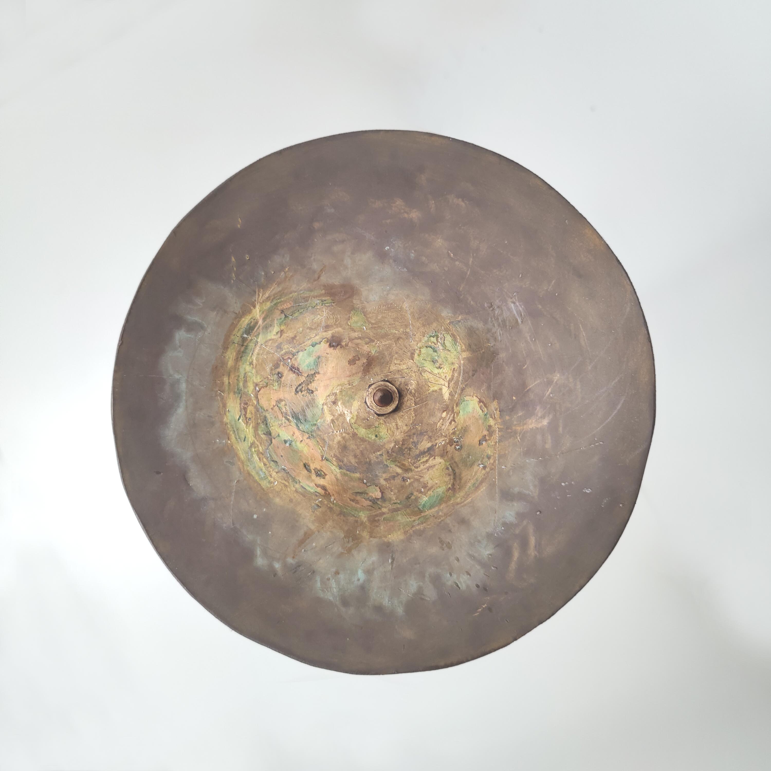 Candlestick pique candle 1950 metal and brass height 124cm