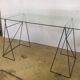 Glass trestle desk