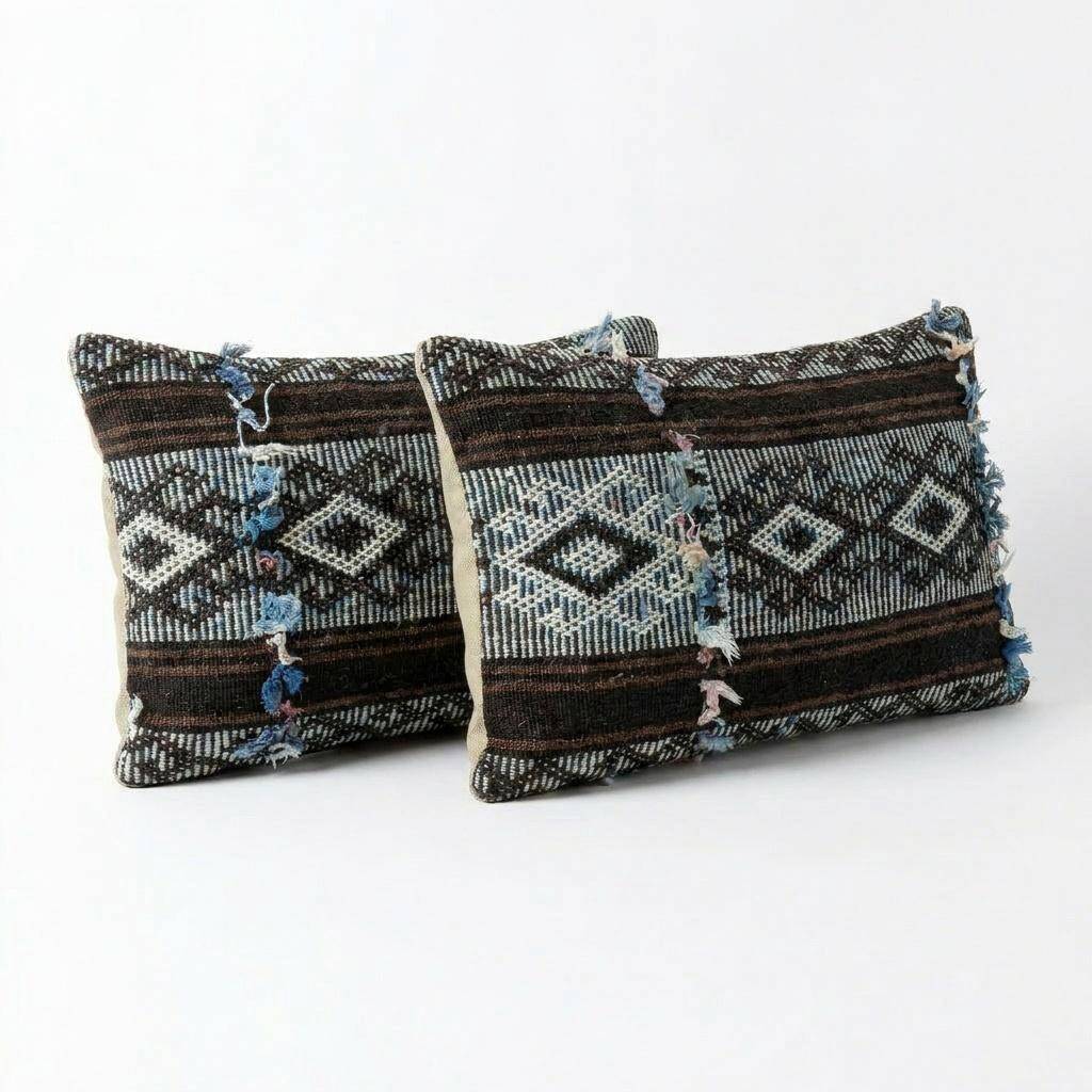 Set of 2 vintage kilim cushion covers 36x51 cm