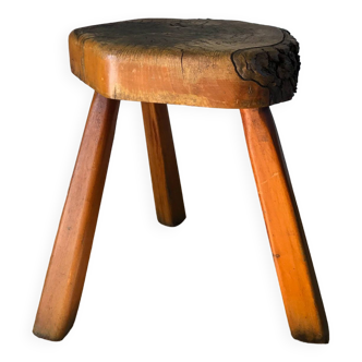 brutalist style wooden stool from the 30s and 40s
