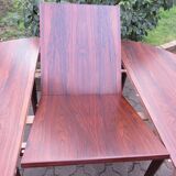 Round table with integrated extensions, rosewood. 1970