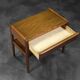 Vintage Mid-Century Danish Modern Teak Thread Side Table with Wicker Basket