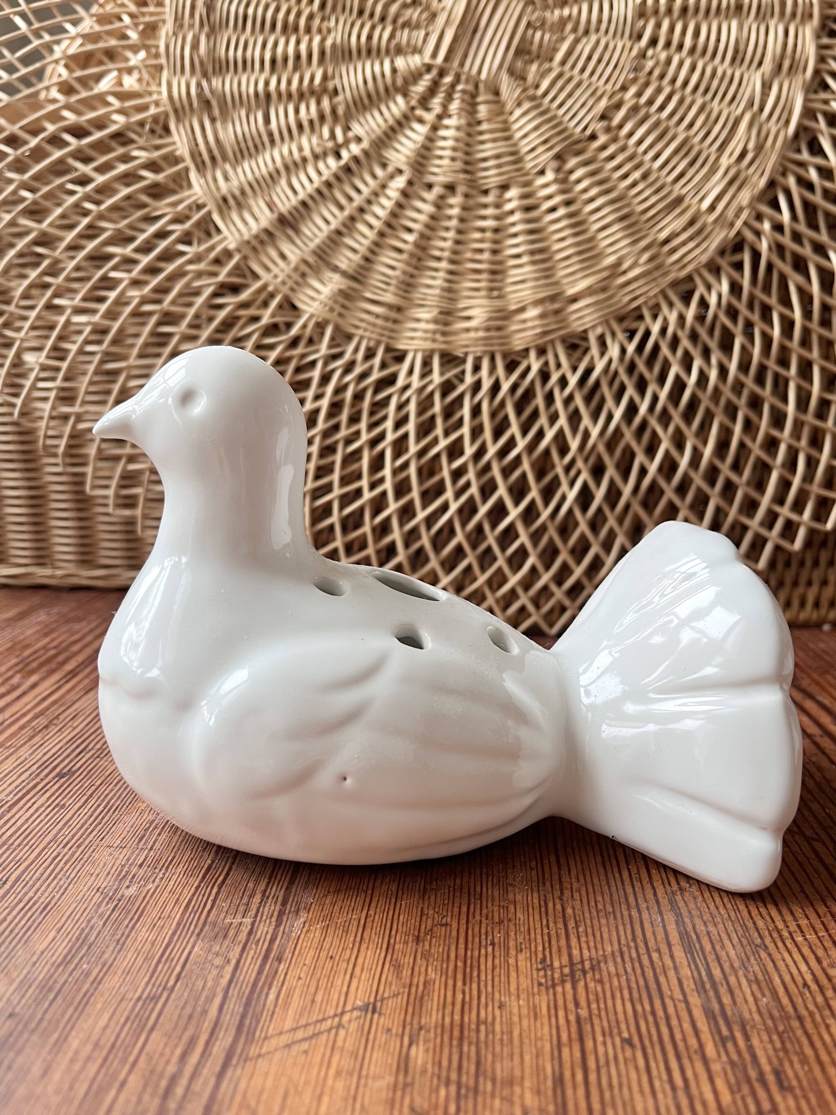 Ceramic vase bird flower spike