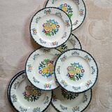 Set of 8 vintage Longwy Vieux Rouen dessert plates