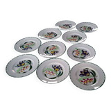 Flat plates Terre de fer St Amand and Hamage Nord - Hand painted