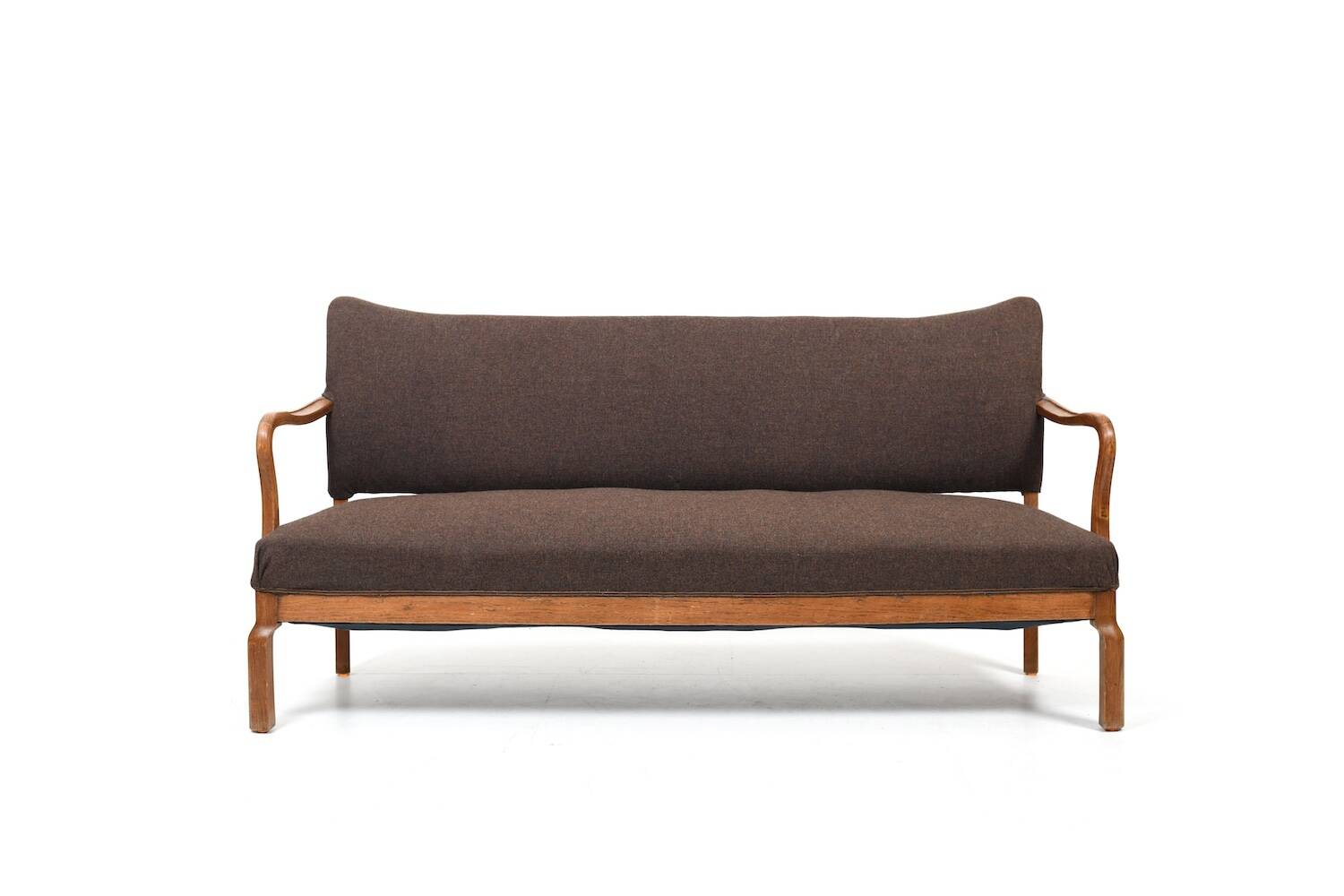 Solid Oak Sofa by Slagelse Møbelvaaek Denmark 1930s