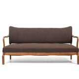 Solid Oak Sofa by Slagelse Møbelvaaek Denmark 1930s