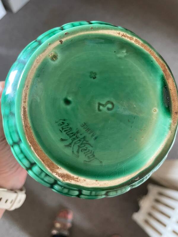 Sarreguemines green carafe number 3