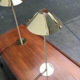 Hollywood Regency mid-century brass table lamps, 1960s, set of 2