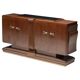 Art Deco walnut sideboard with brass details and sculptural base, France, 1930s
