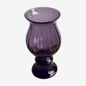 Plum glass baluster vase