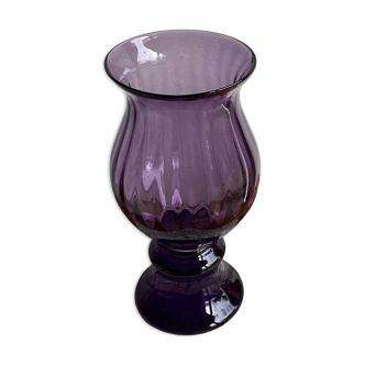 Plum glass baluster vase