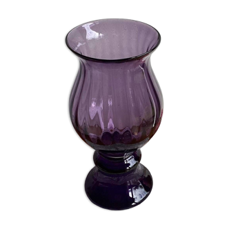 Vase balustre en verre prune