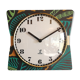 Vintage clock golden silent wall clock "Jaz black green ochre"