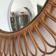 Vintage rattan log mirror diam 60 cm year 1960