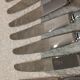 12 silver-plated metal lunch knives, SFAM silversmith, Russian handle, 16.9cm