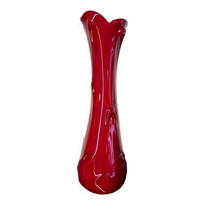 Vase soliflore Murano rouge vintage