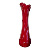 Vintage red Murano soliflore vase