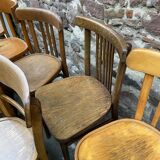Lot of 50 mismatched bistro chairs french Restaurant THonet curved wood