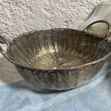 Antique silver metal wire basket