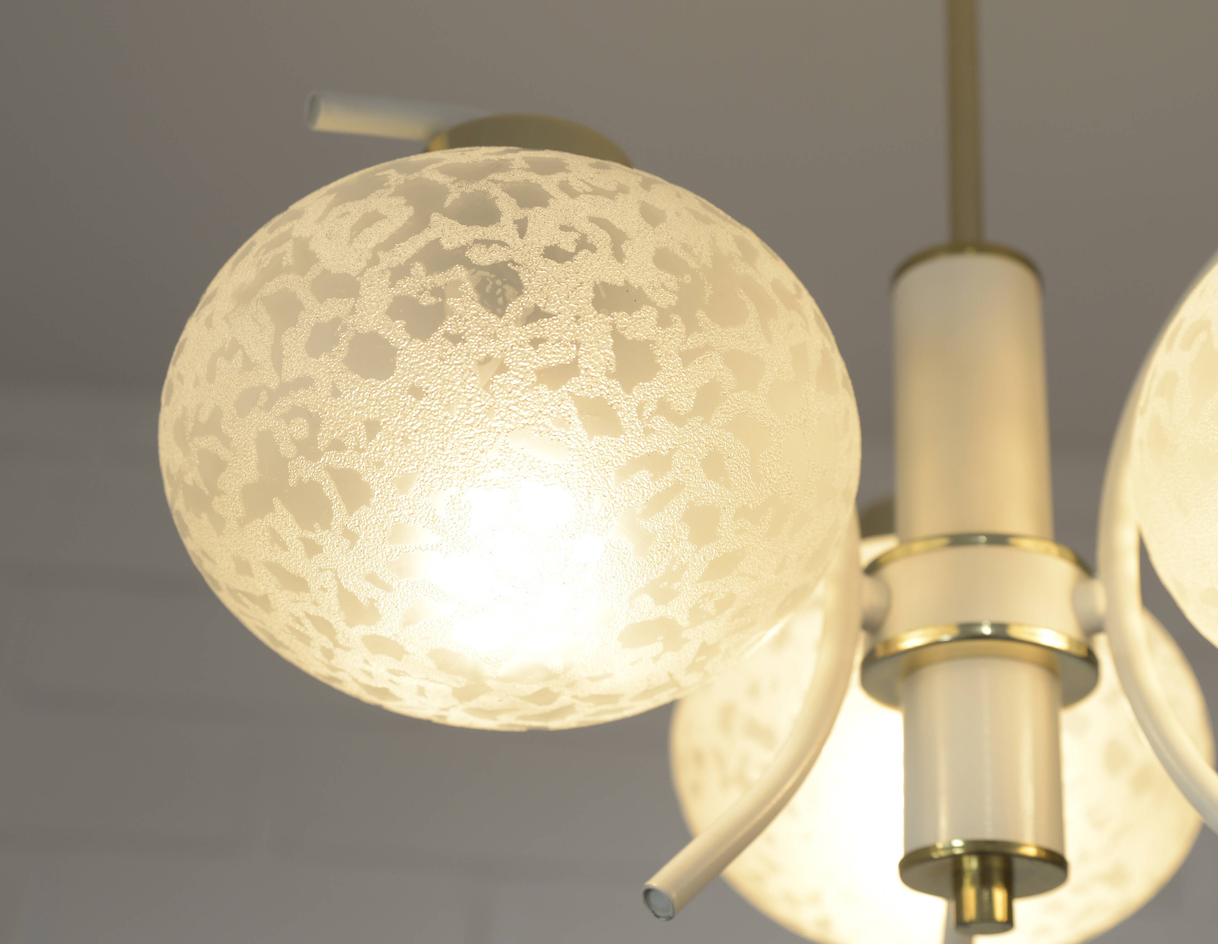 Vintage chandelier MCM Sputnik pendant lamp 1970s white hanging lamp