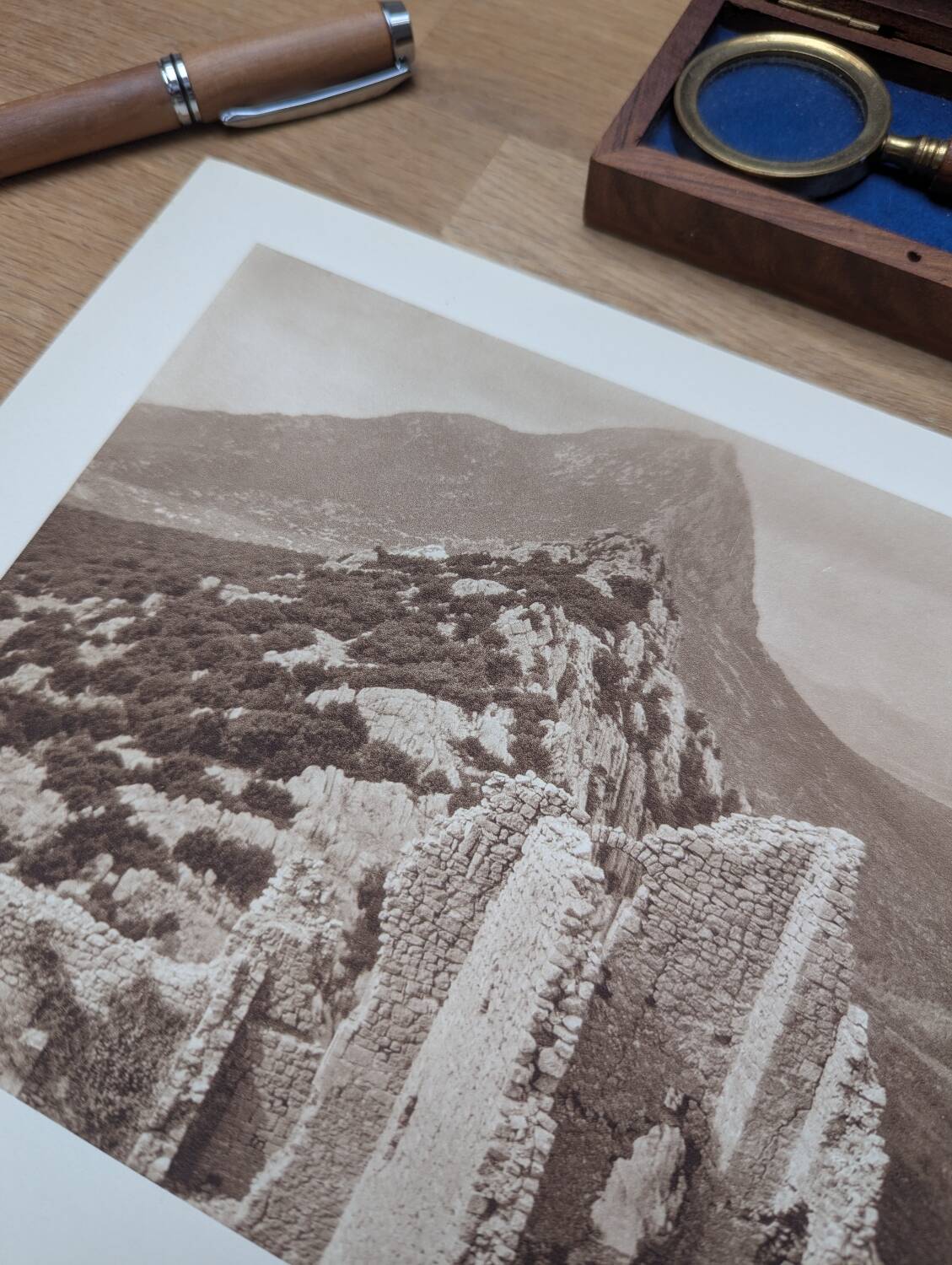 Pic Saint-Loup, vintage, photo plate printed in 1935.