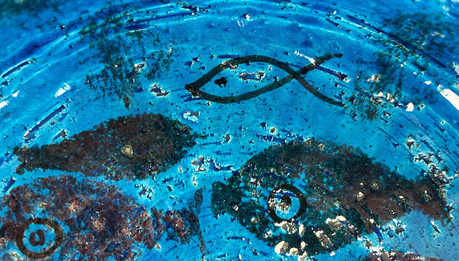 Bowl in the shape of a fish, modern fish from the mid-century by Aldo Londi for Bitossi, Italy, 1960s.