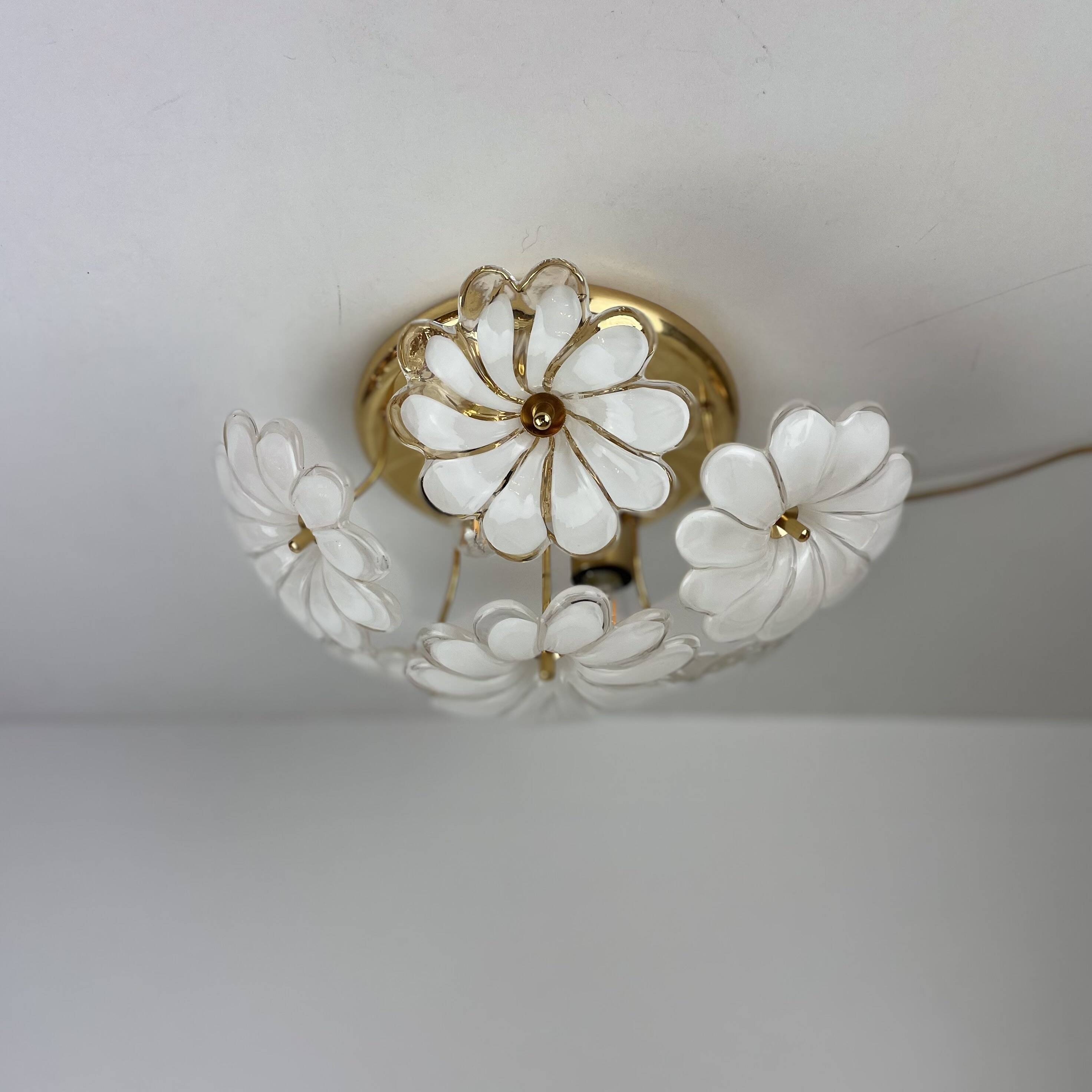 1980' Murano Flower Ceiling Light