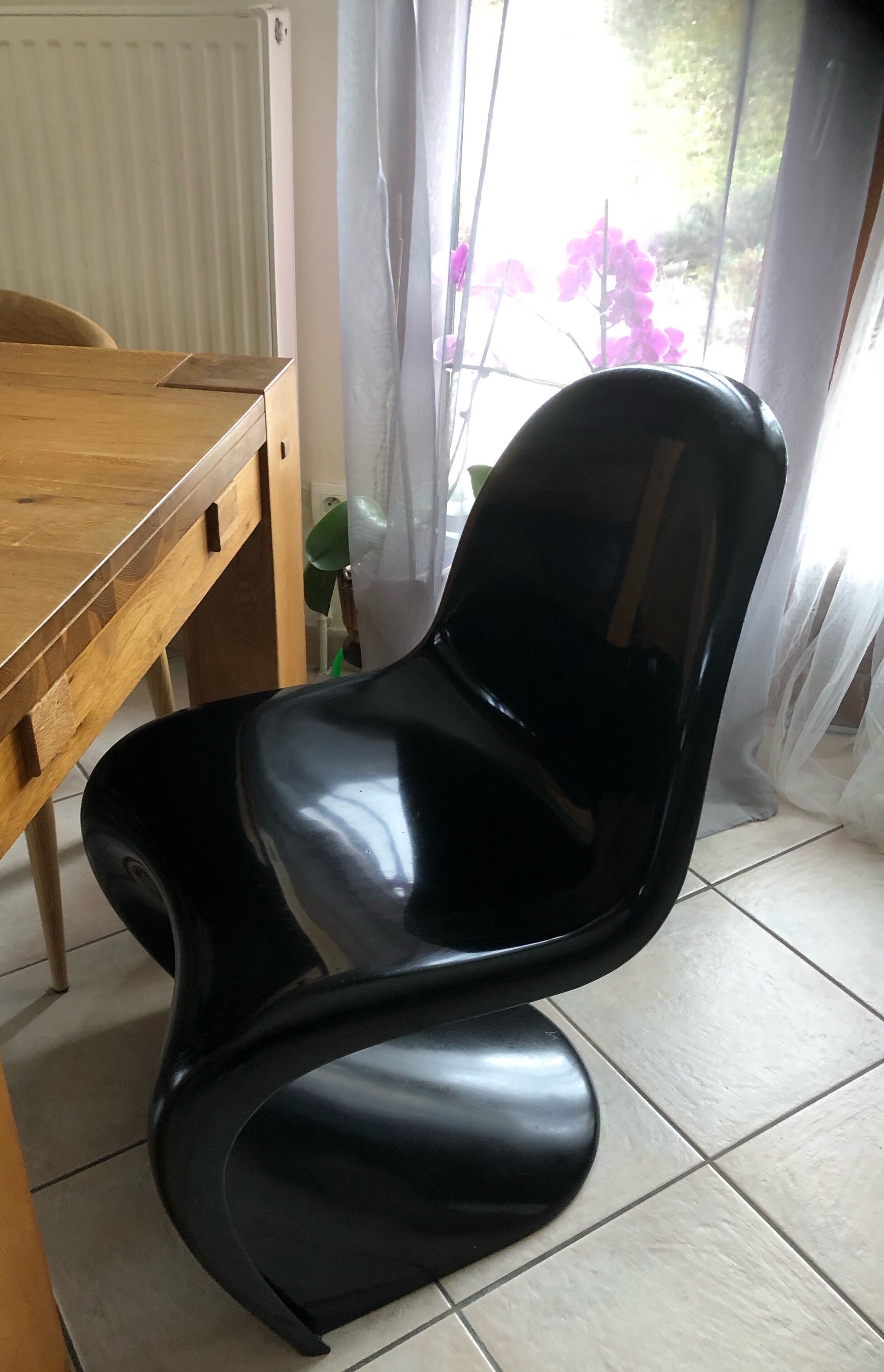 Set of 3 chairs Vintage black Verner Panton