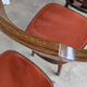 Vintage Tyrolean Dining Chairs: Set of 4, Red Fabric Seat, 1970s