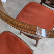 Vintage Tyrolean Dining Chairs: Set of 4, Red Fabric Seat, 1970s